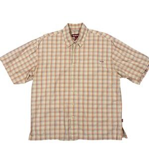 Simms Shirt Mens Large Cor3 Plaid Short Sleeve Button Up Fishing Travel Outdoor